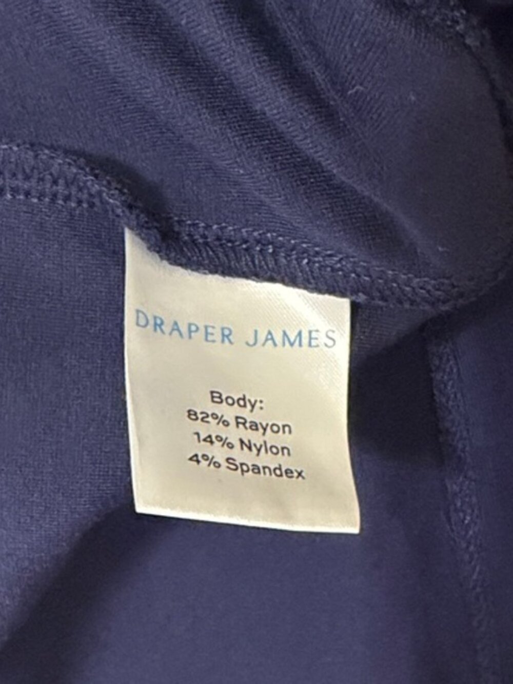 Draper James Navy Blue Lace Peter Pan Collar Ponte Knit Persley Dress Size Large - Picture 5 of 6